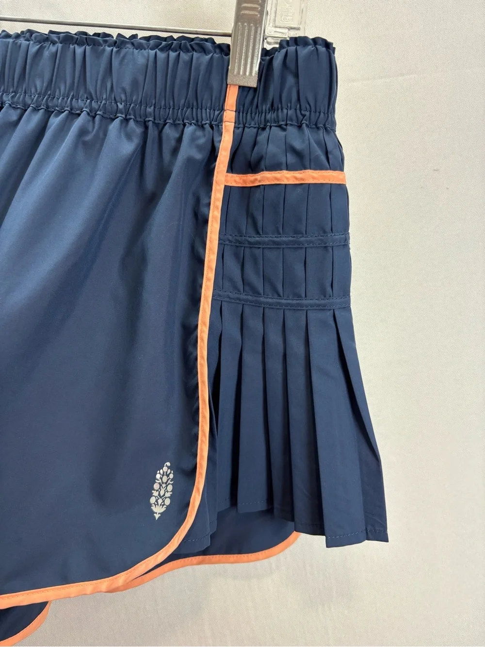 Free People Navy/Peach Women's Athletic Running Shorts Lined Elastic Waist S/P